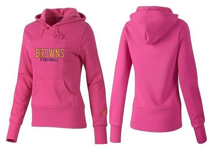 Nike Browns Team Logo Pink Women Pullover Hoodies 01