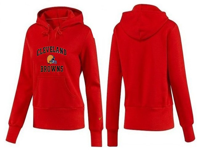 Nike Browns Team Logo Red Women Pullover Hoodies 01