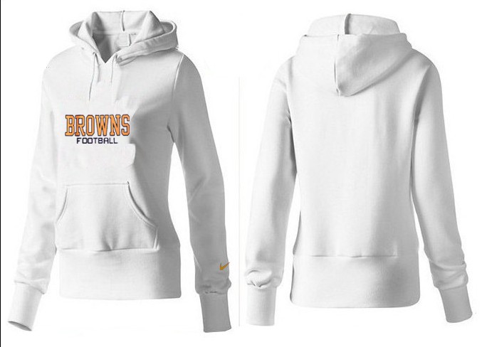 Nike Browns Team Logo White Women Pullover Hoodies 01