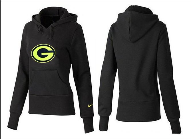 Nike Packers Team Logo Black Women Pullover Hoodies 04