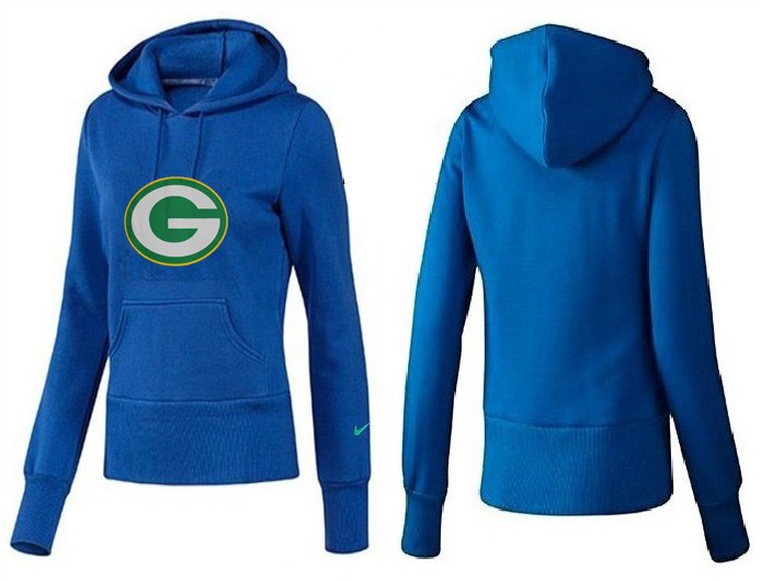 Nike Packers Team Logo Blue Women Pullover Hoodies 05