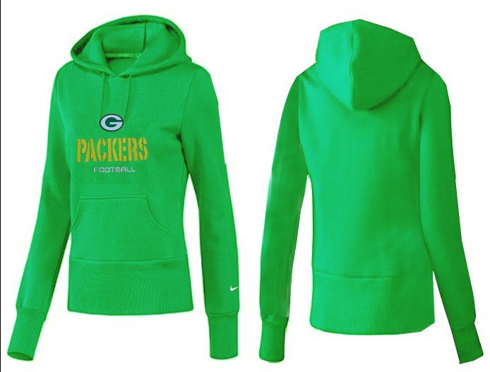 Nike Packers Team Logo Green Women Pullover Hoodies 03