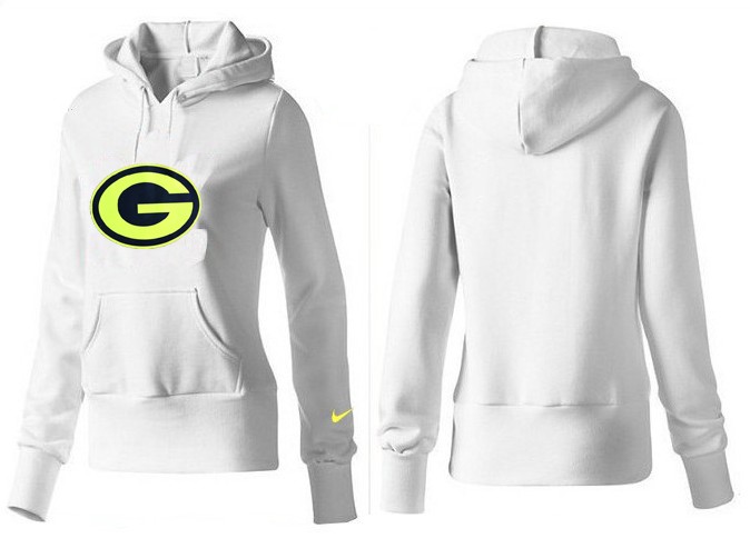 Nike Packers Team Logo White Women Pullover Hoodies 02
