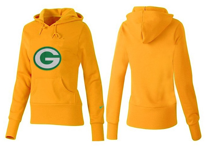 Nike Packers Team Logo Yellow Women Pullover Hoodies 01