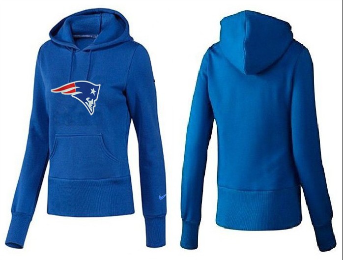 Nike Patriots Team Logo Blue Women Pullover Hoodies 03