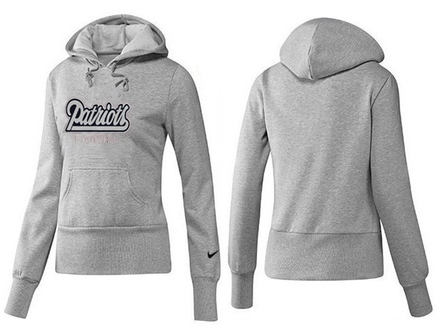 Nike Patriots Team Logo Grey Women Pullover Hoodies 01