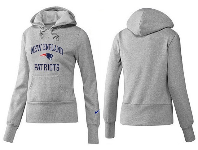 Nike Patriots Team Logo Grey Women Pullover Hoodies 02