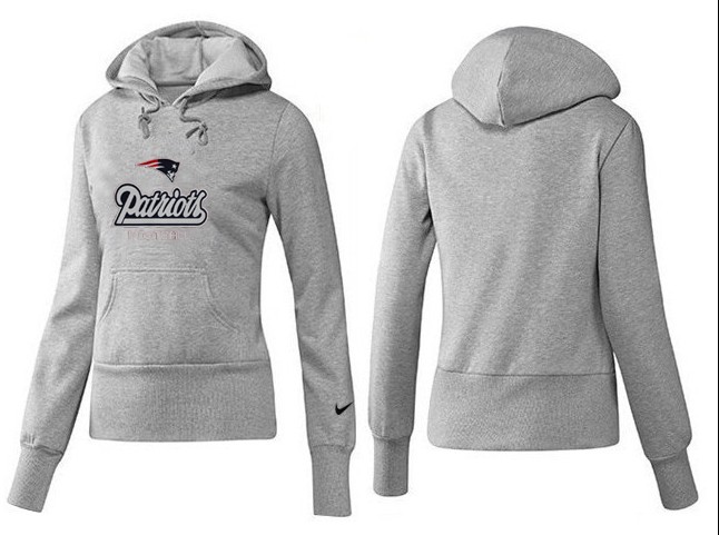 Nike Patriots Team Logo Grey Women Pullover Hoodies 04 - Click Image to Close
