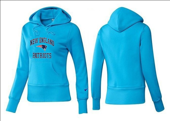 Nike Patriots Team Logo L.Blue Women Pullover Hoodies 01
