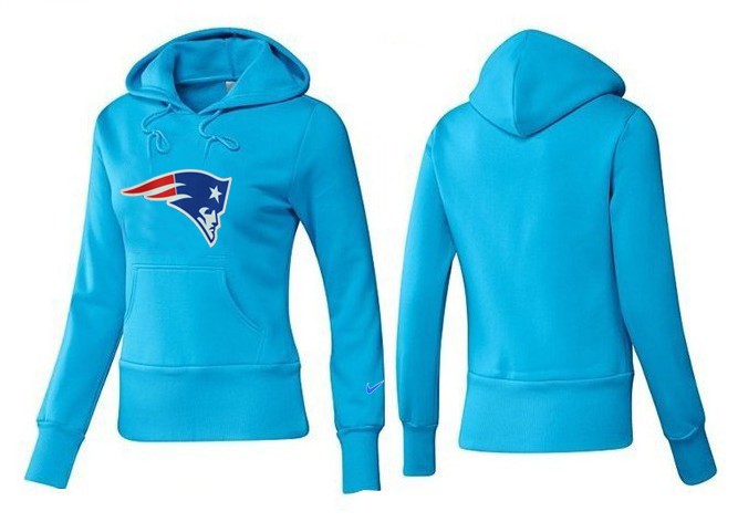 Nike Patriots Team Logo L.Blue Women Pullover Hoodies 03