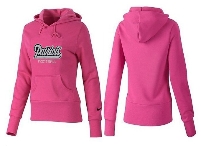 Nike Patriots Team Logo Pink Women Pullover Hoodies 01