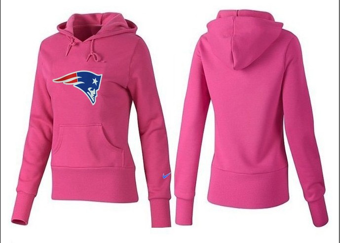 Nike Patriots Team Logo Pink Women Pullover Hoodies 02