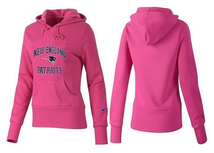 Nike Patriots Team Logo Pink Women Pullover Hoodies 03