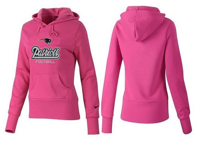 Nike Patriots Team Logo Pink Women Pullover Hoodies 04