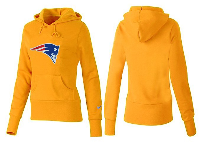 Nike Patriots Team Logo Yellow Women Pullover Hoodies 01