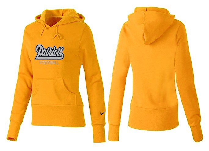 Nike Patriots Team Logo Yellow Women Pullover Hoodies 02