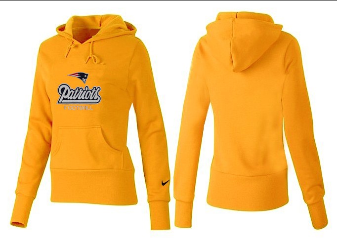 Nike Patriots Team Logo Yellow Women Pullover Hoodies 03