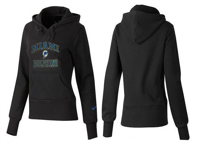 Nike Dolphins Team Logo Black Women Pullover Hoodies 03 - Click Image to Close