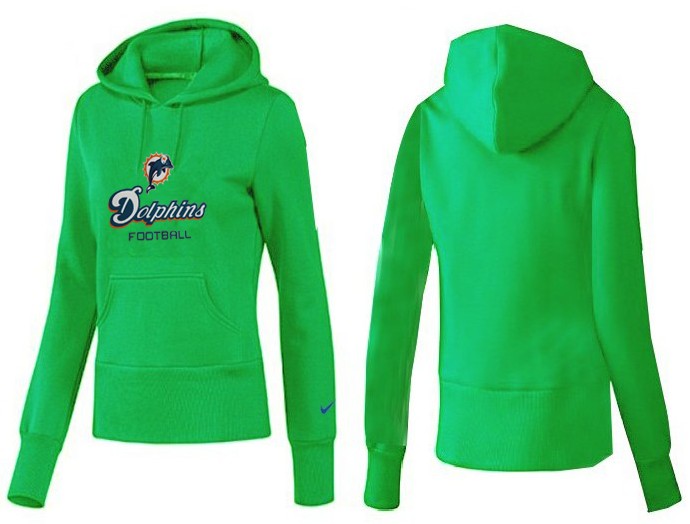 Nike Dolphins Team Logo Green Women Pullover Hoodies 03