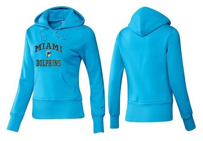 Nike Dolphins Team Logo L.Blue Women Pullover Hoodies 02