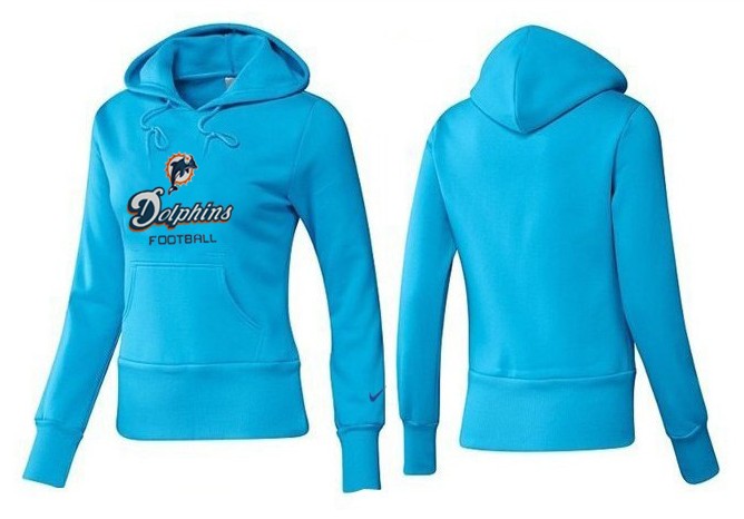 Nike Dolphins Team Logo L.Blue Women Pullover Hoodies 03