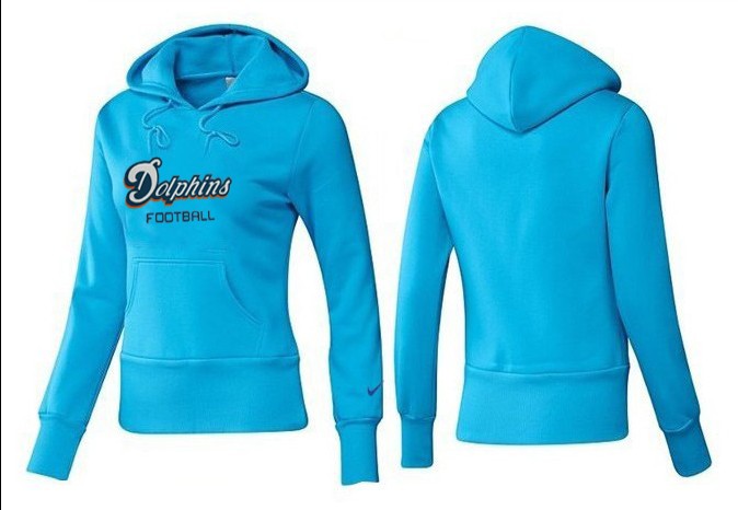 Nike Dolphins Team Logo L.Blue Women Pullover Hoodies 04