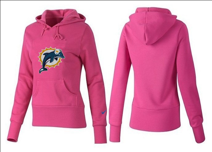 Nike Dolphins Team Logo Pink Women Pullover Hoodies 04