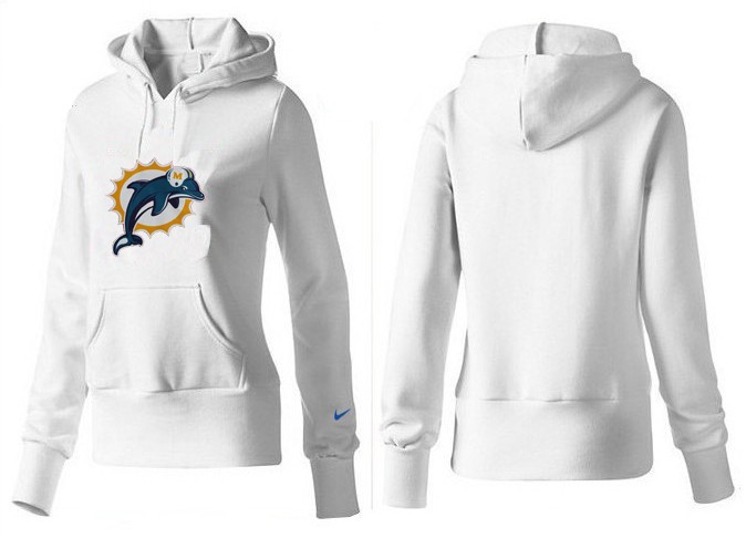 Nike Dolphins Team Logo White Women Pullover Hoodies 02