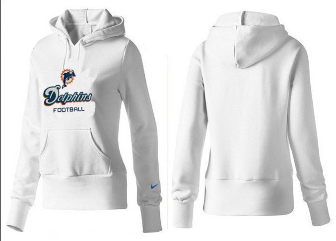 Nike Dolphins Team Logo White Women Pullover Hoodies 03