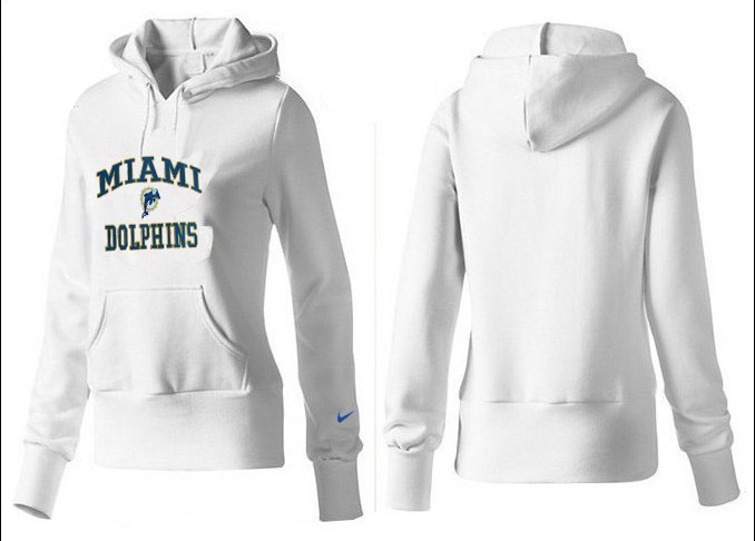 Nike Dolphins Team Logo White Women Pullover Hoodies 04