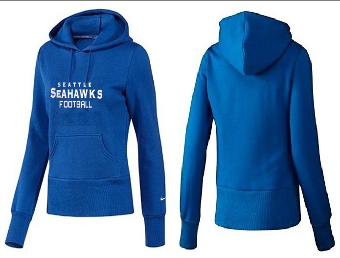 Nike Seahawks Team Logo Blue Women Pullover Hoodies 04