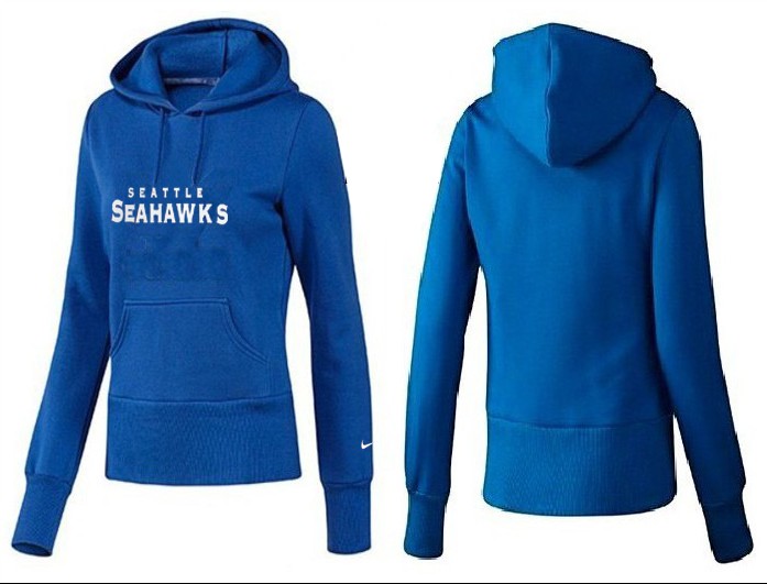 Nike Seahawks Team Logo Blue Women Pullover Hoodies 05