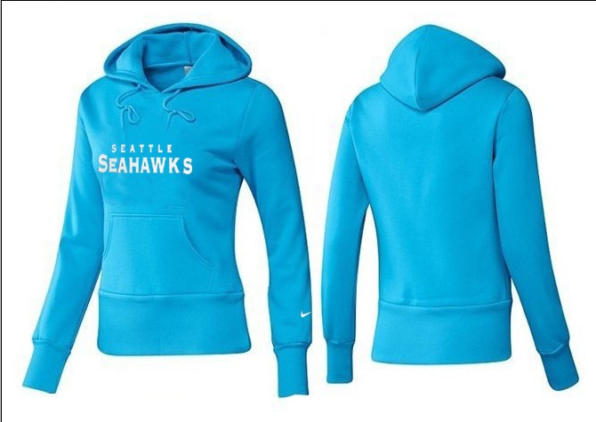 Nike Seahawks Team Logo L.Blue Women Pullover Hoodies 05