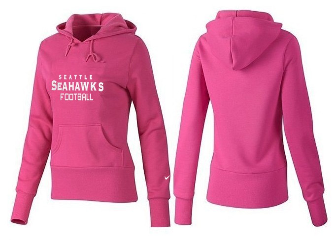 Nike Seahawks Team Logo Pink Women Pullover Hoodies 02
