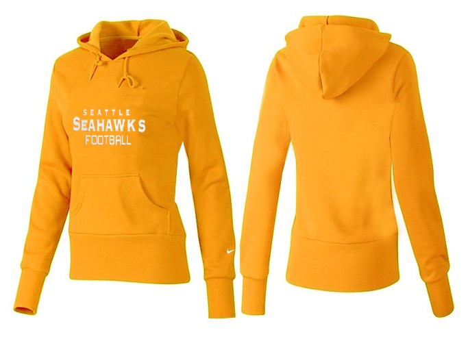 Nike Seahawks Team Logo Yellow Women Pullover Hoodies 04