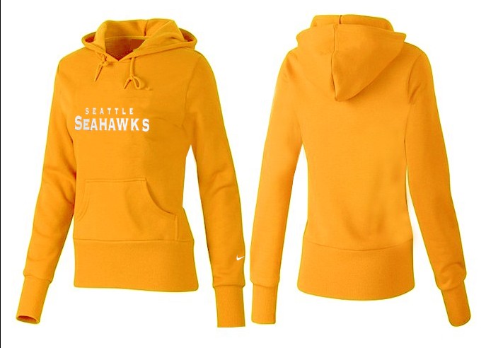 Nike Seahawks Team Logo Yellow Women Pullover Hoodies 05