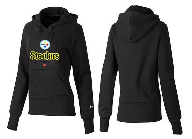 Nike Steelers Team Logo Black Women Pullover Hoodies 03