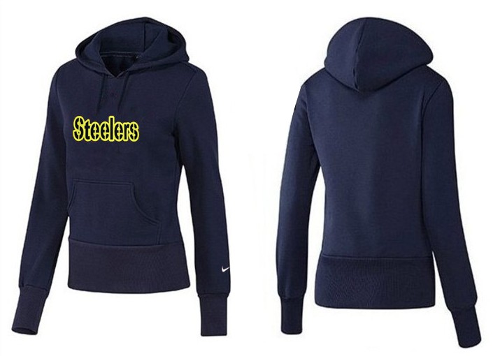 Nike Steelers Team Logo D.Blue Women Pullover Hoodies 01