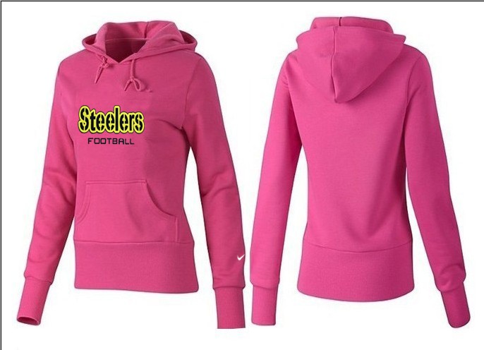 Nike Steelers Team Logo Pink Women Pullover Hoodies 04