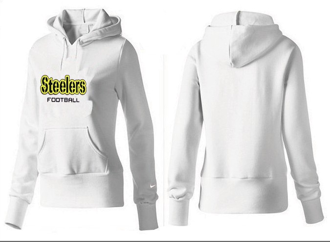Nike Steelers Team Logo White Women Pullover Hoodies 03
