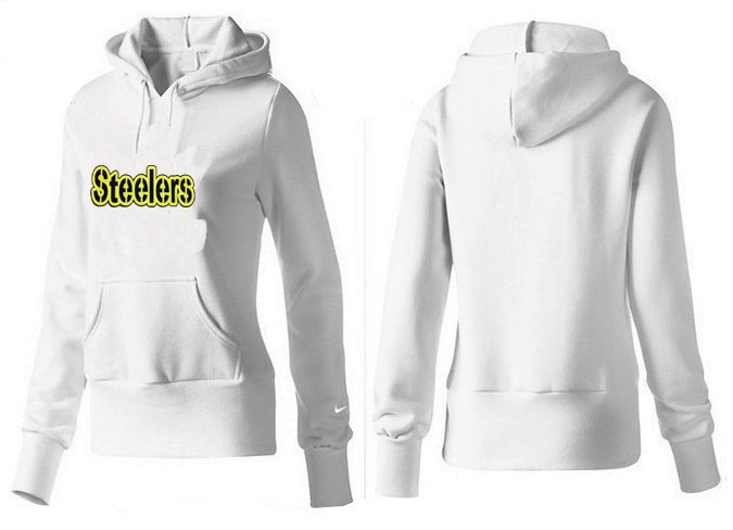 Nike Steelers Team Logo White Women Pullover Hoodies 04