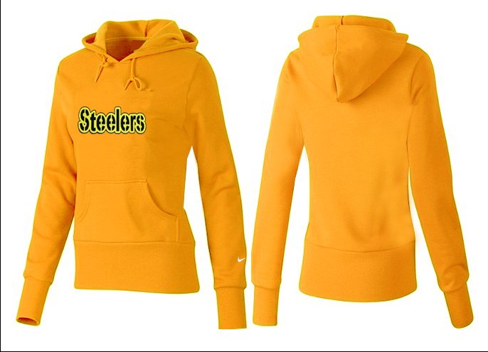 Nike Steelers Team Logo Yellow Women Pullover Hoodies 05