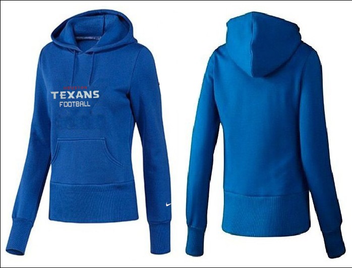 Nike Texans Team Logo Blue Women Pullover Hoodies 04