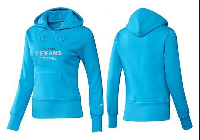 Nike Texans Team Logo L.Blue Women Pullover Hoodies 04