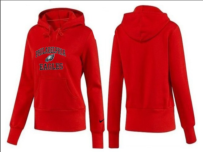 Nike Eagles Team Logo Red Women Pullover Hoodies 03