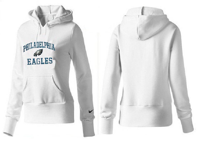 Nike Eagles Team Logo White Women Pullover Hoodies 02 - Click Image to Close