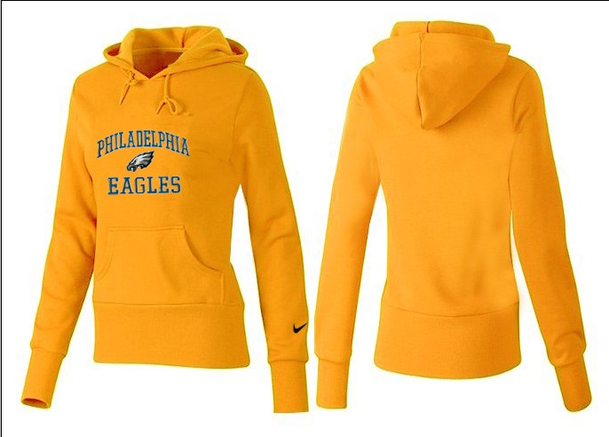 Nike Eagles Team Logo Yellow Women Pullover Hoodies 02