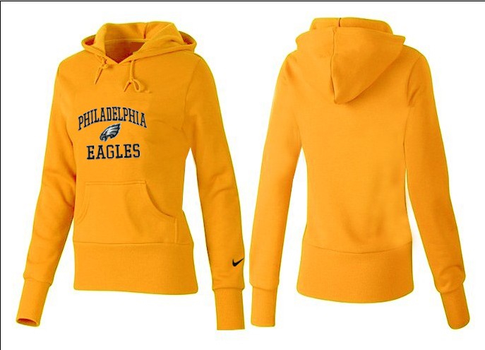 Nike Eagles Team Logo Yellow Women Pullover Hoodies 03