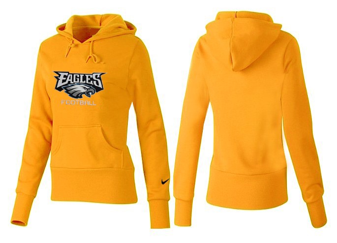 Nike Eagles Team Logo Yellow Women Pullover Hoodies 04
