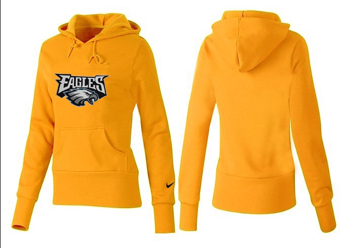 Nike Eagles Team Logo Yellow Women Pullover Hoodies 05